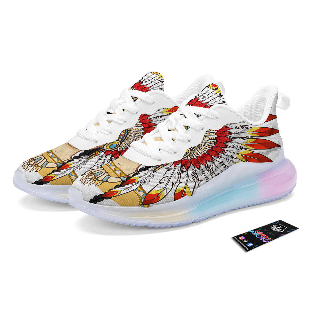 Indian Girl Native American Print Running Sneakers-grizzshop