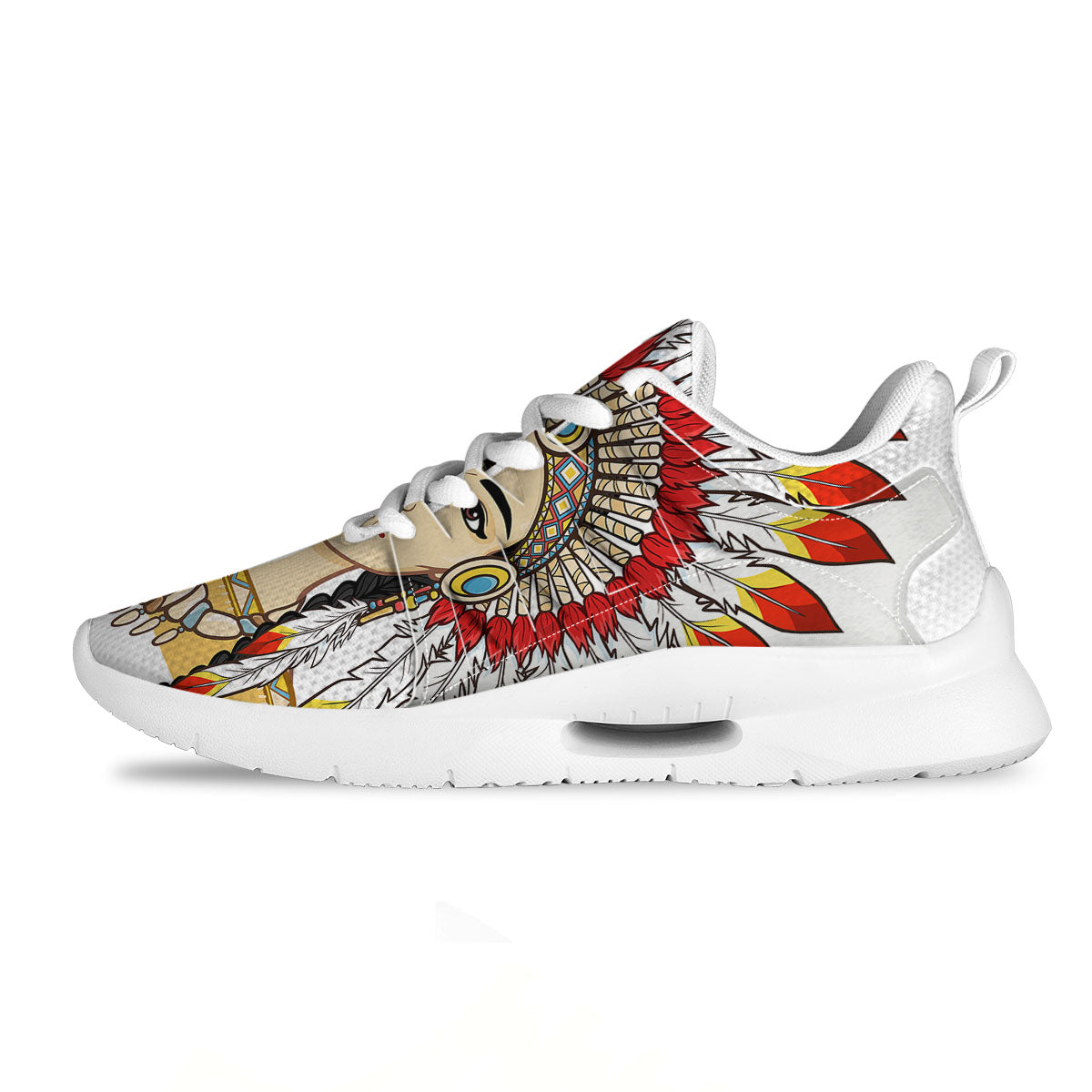 Indian Girl Native American Print Tennis Shoes-grizzshop