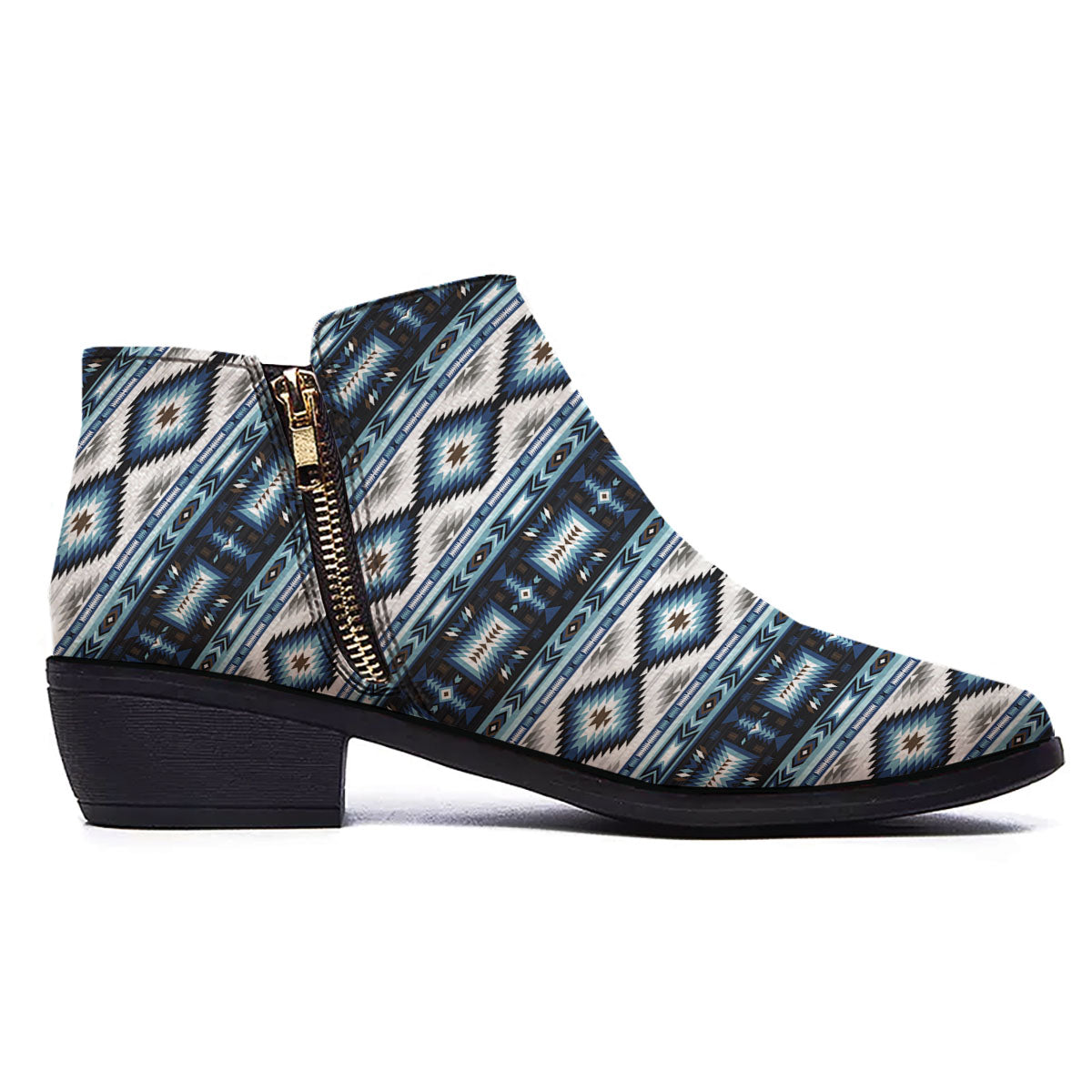 Indian Native American Print Pattern Ankle Boots-grizzshop