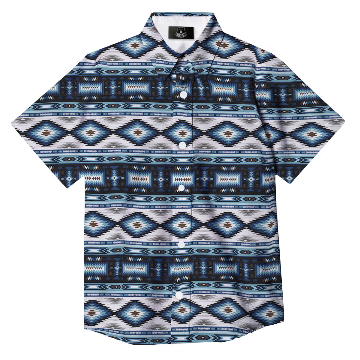 Indian Native American Print Pattern Button Up Shirt-grizzshop
