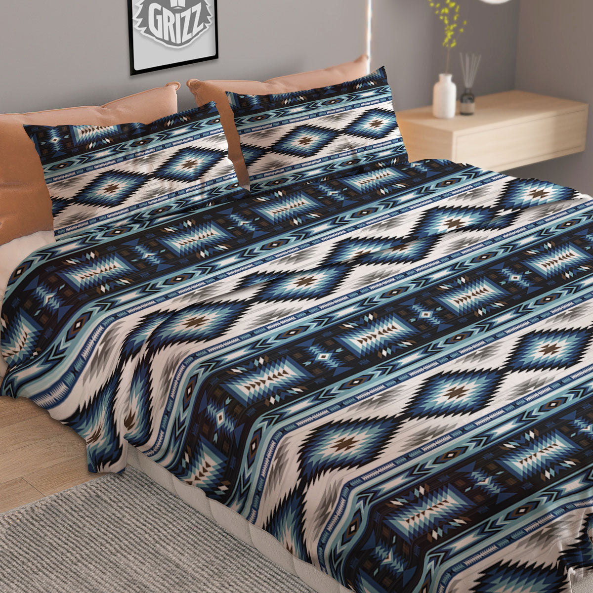 Indian Native American Print Pattern Duvet Cover Bedding Set