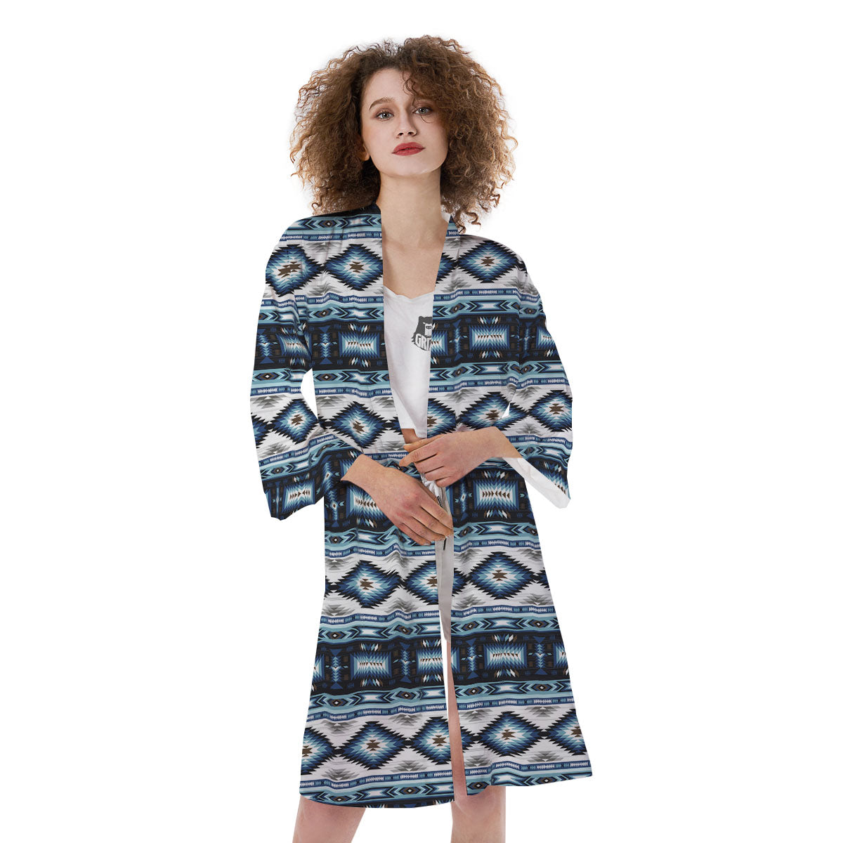 Indian Native American Print Pattern Kimono-grizzshop