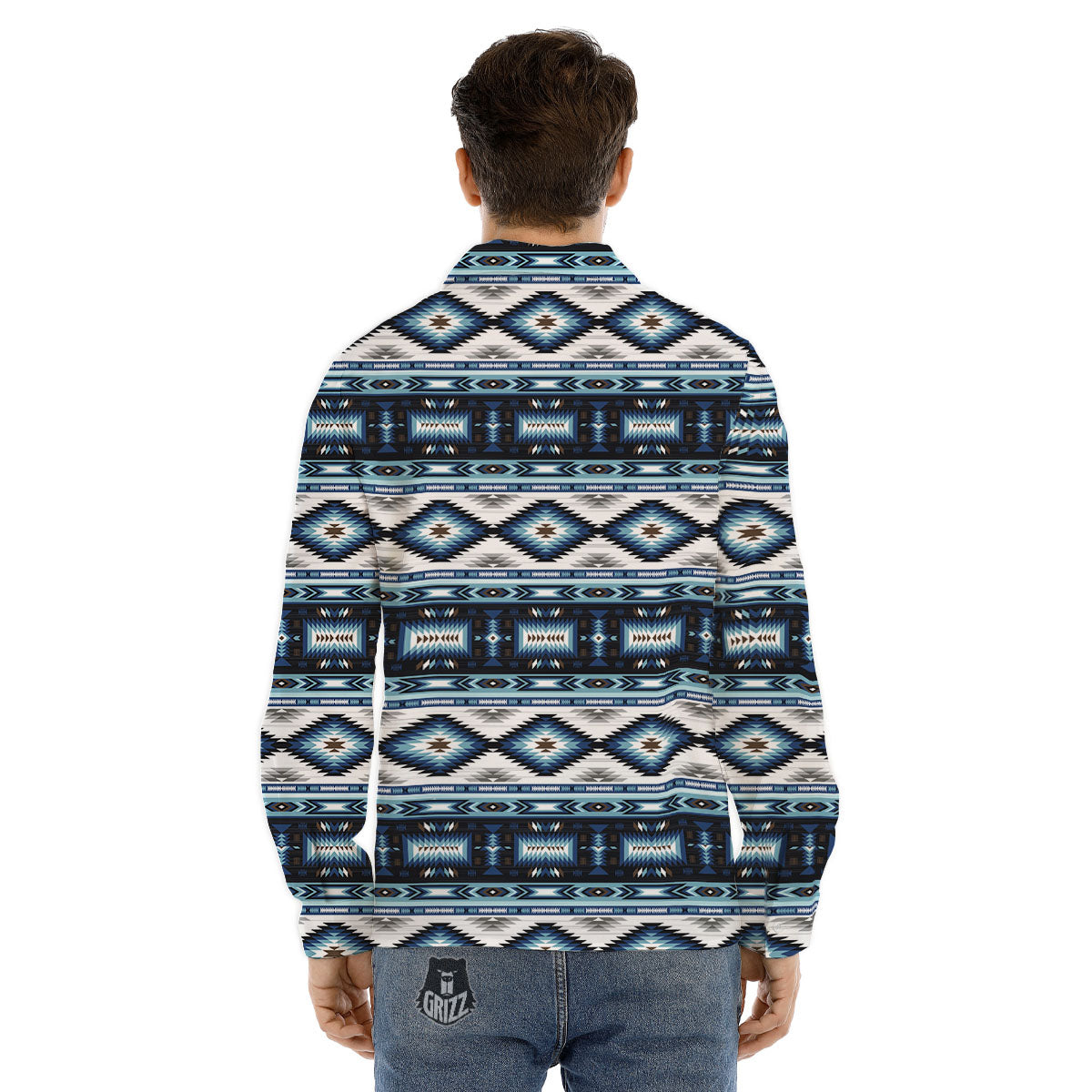 Indian Native American Print Pattern Men's Dress Shirts-grizzshop