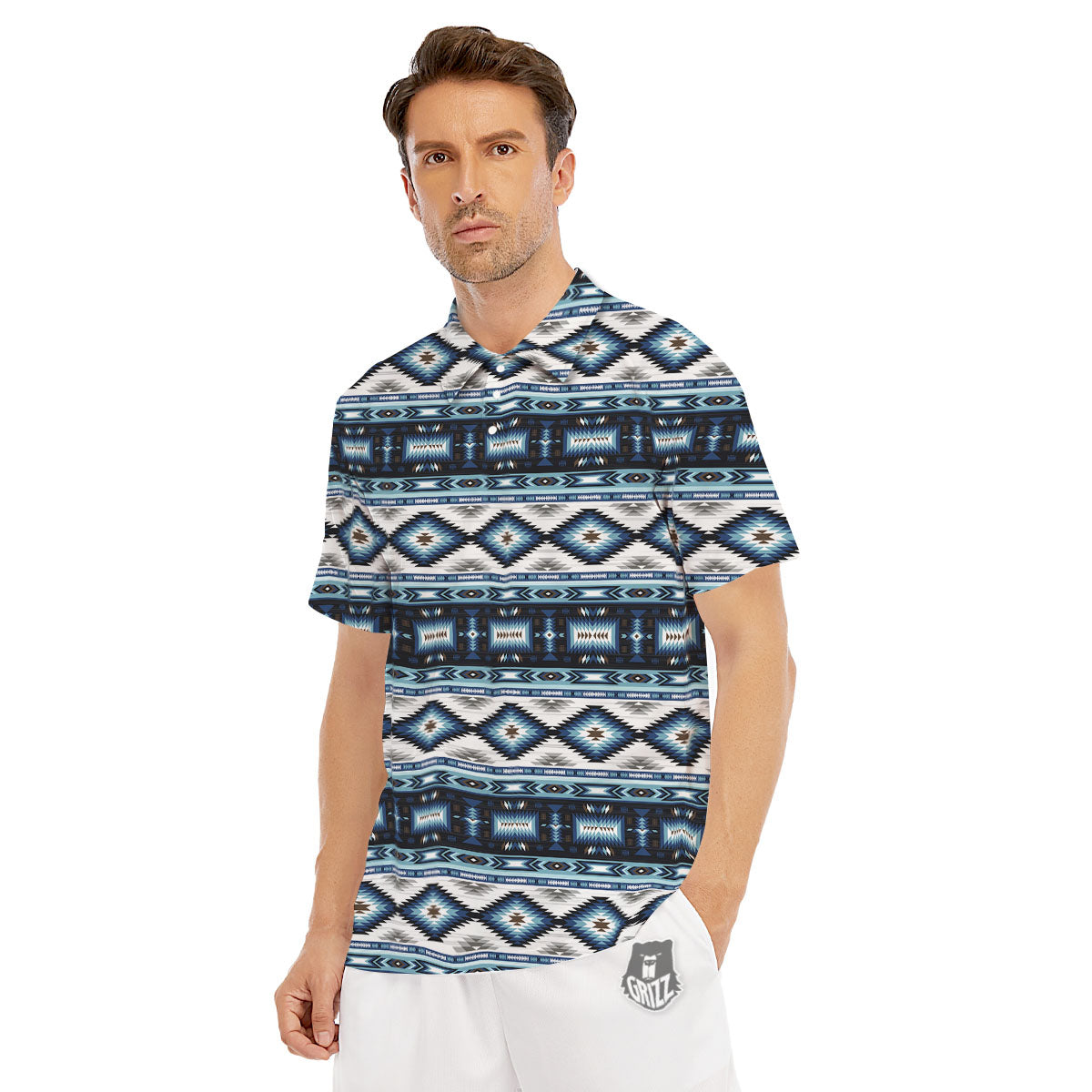 Indian Native American Print Pattern Men's Golf Shirts-grizzshop