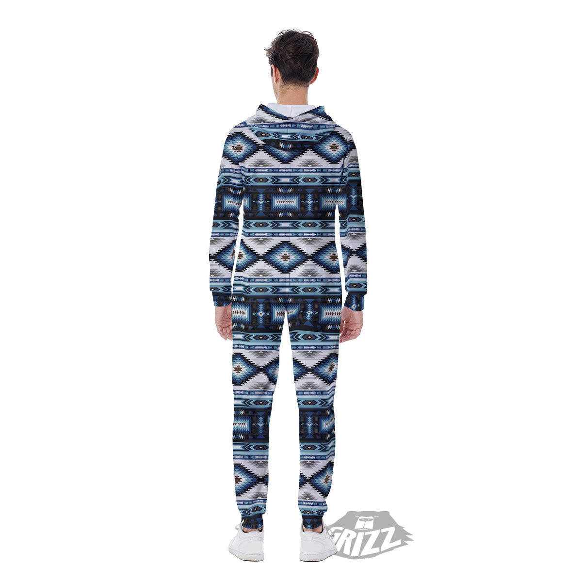 Indian Native American Print Pattern Men's Jumpsuit-grizzshop