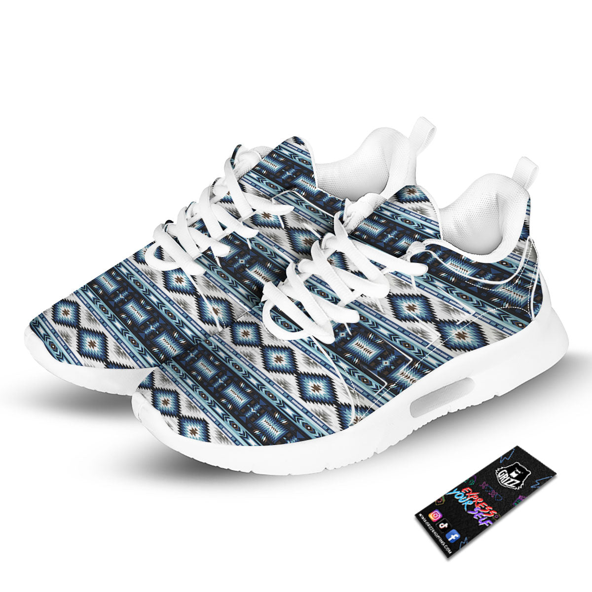 Indian Native American Print Pattern Tennis Shoes-grizzshop