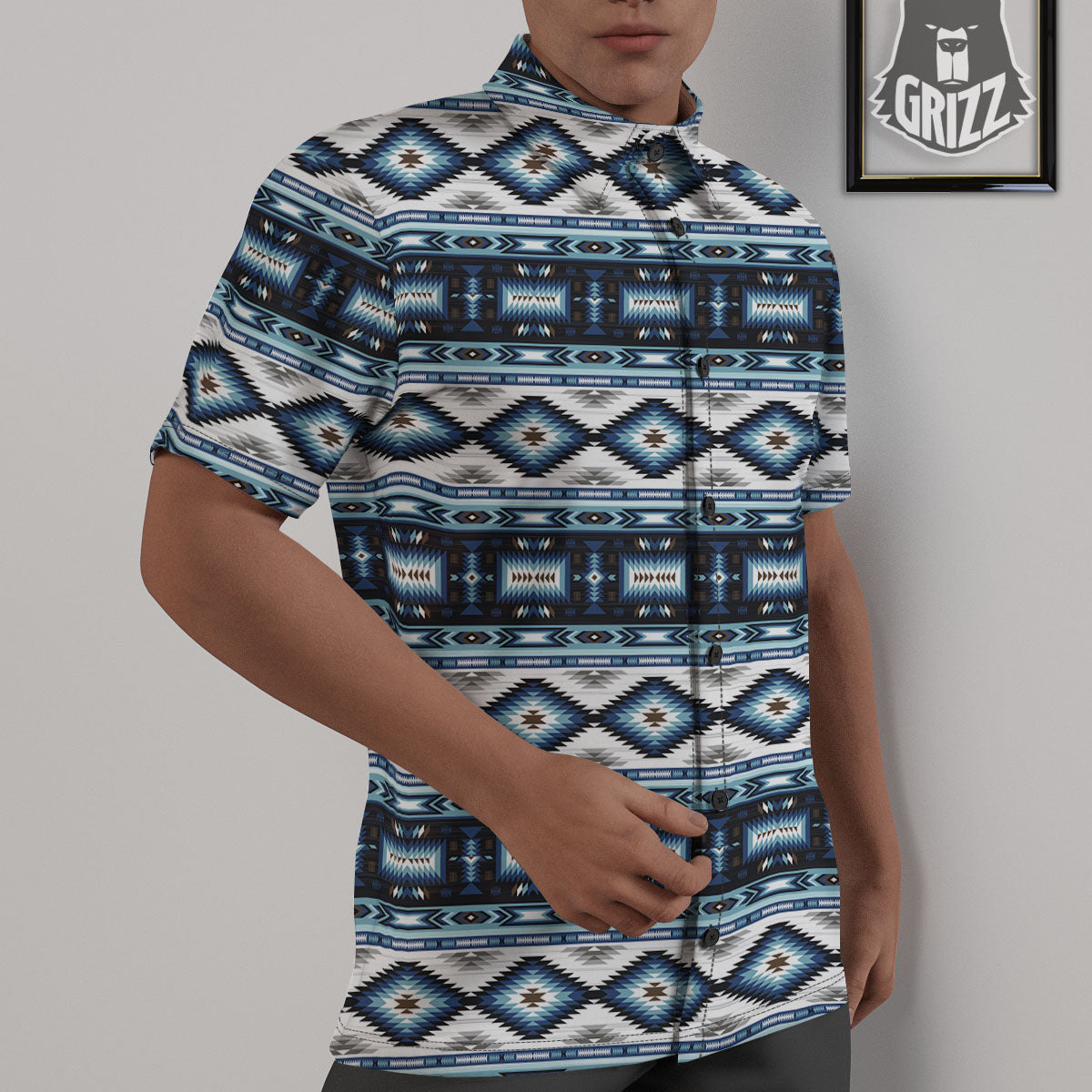 Indian Native American Print Pattern Untucked Shirts-grizzshop