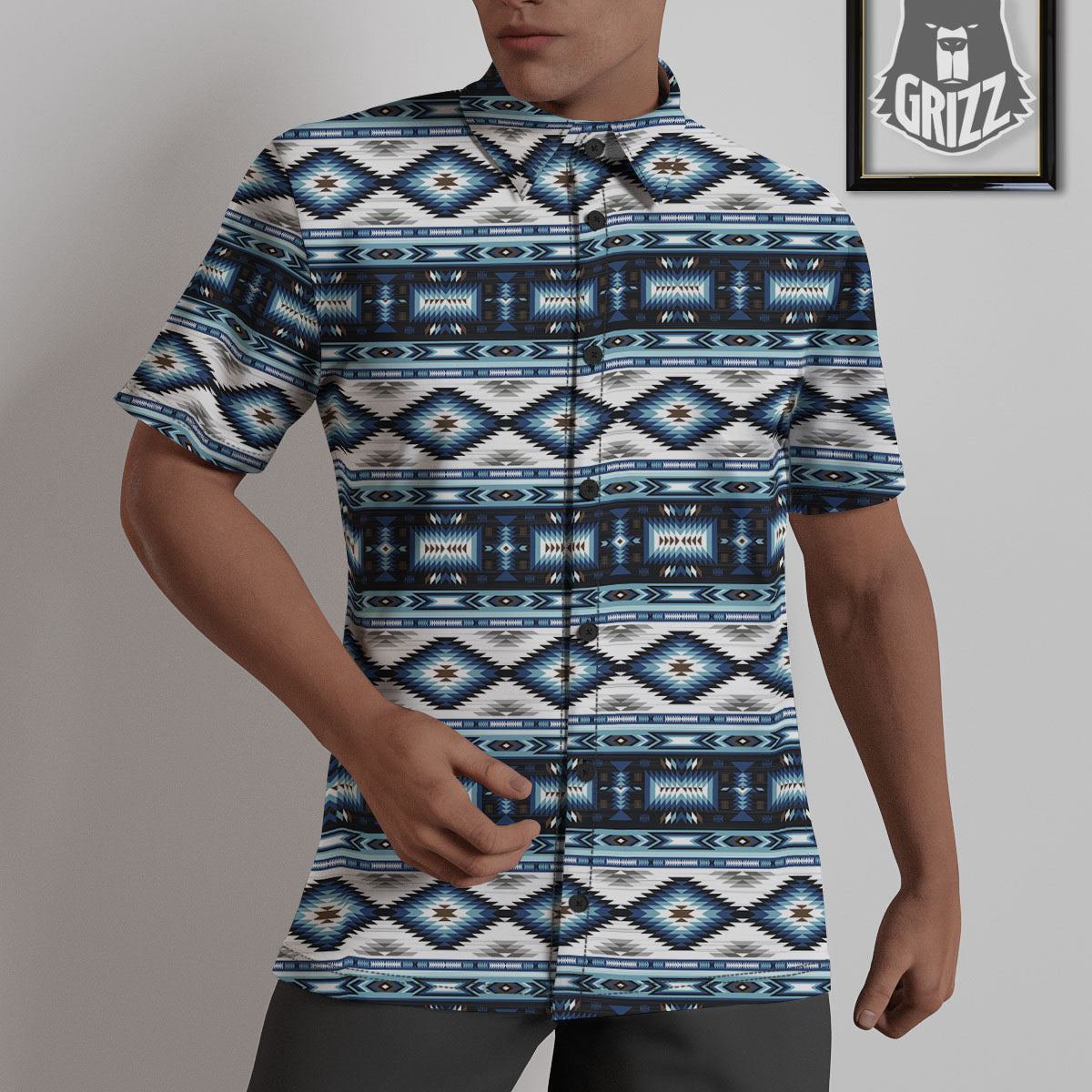 Indian Native American Print Pattern Untucked Shirts-grizzshop