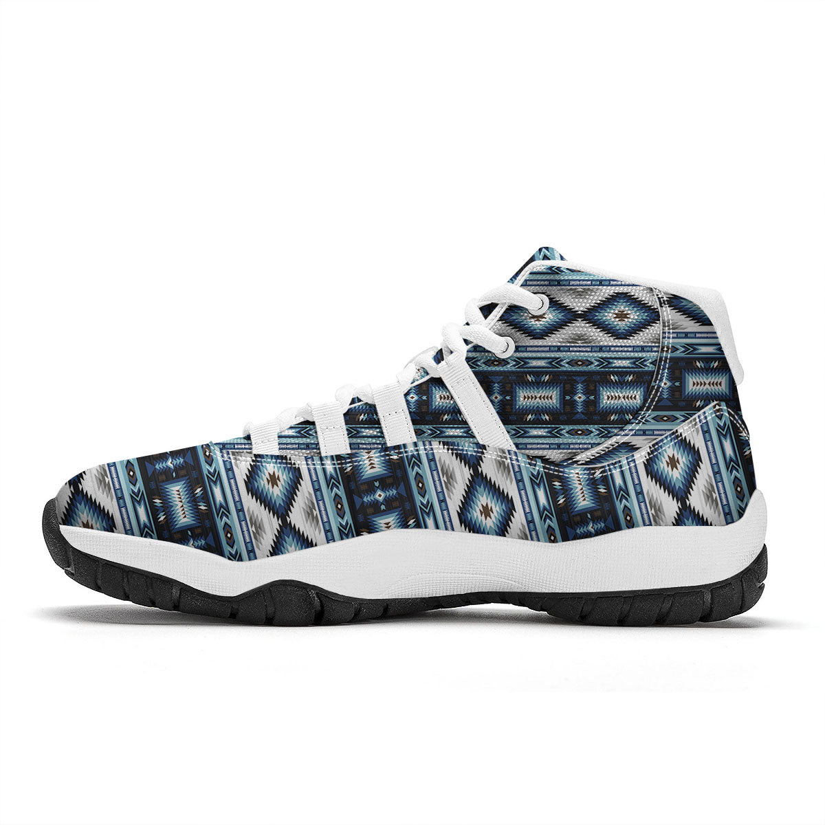 Indian Native American Print Pattern White Bball Shoes-grizzshop
