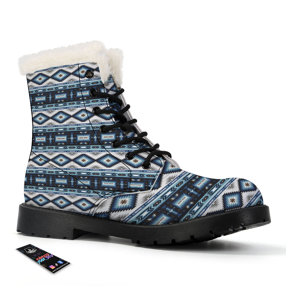Indian Native American Print Pattern Winter Boots-grizzshop