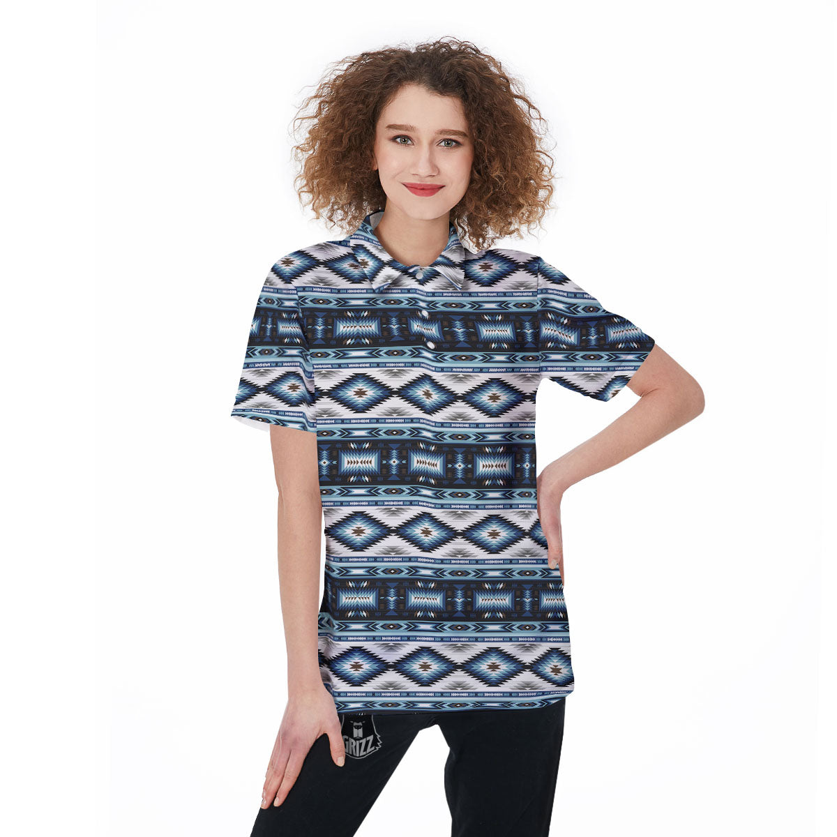 Indian Native American Print Pattern Women's Golf Shirts-grizzshop