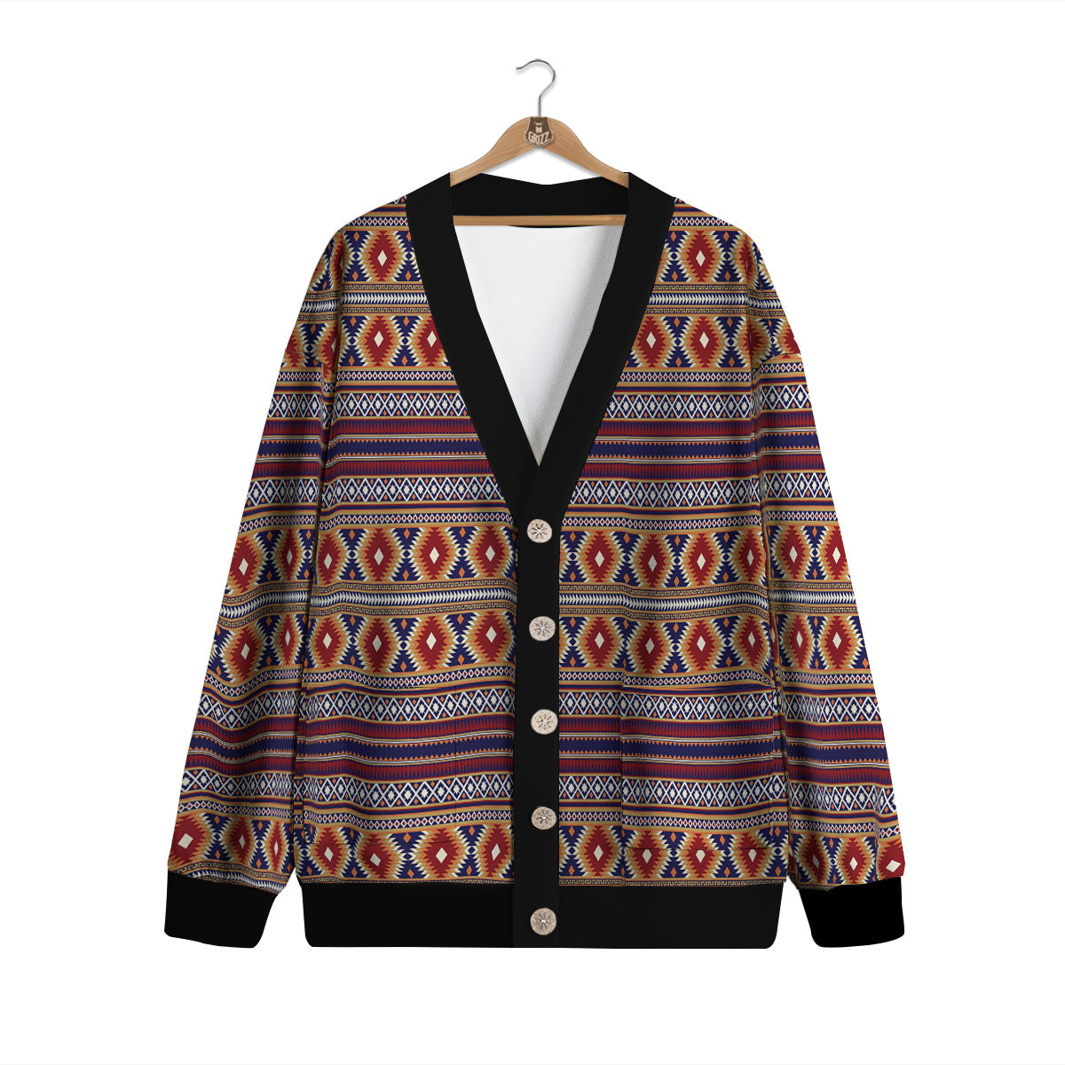 Indian Native Tribal Print Pattern Cardigan-grizzshop