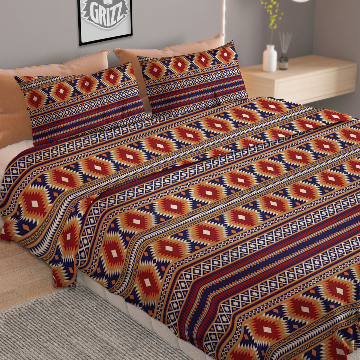 Indian Native Tribal Print Pattern Duvet Cover Bedding Set