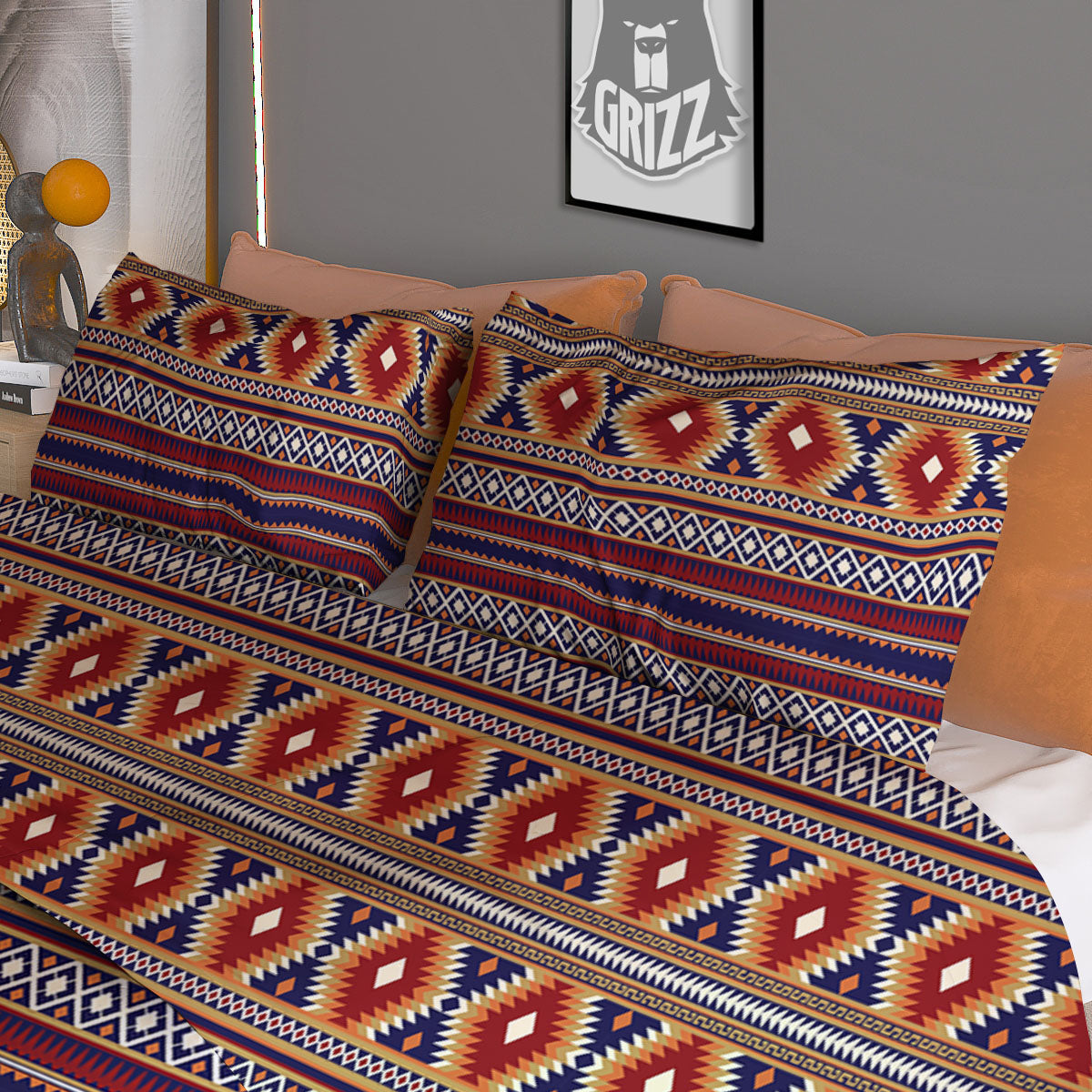 Indian Native Tribal Print Pattern Duvet Cover Bedding Set