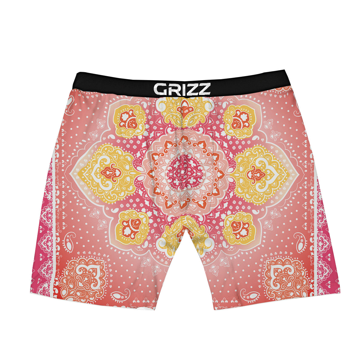 Indian Paisley Bandana Pink Print Boxer Briefs-grizzshop