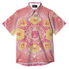 Indian Paisley Bandana Pink Print Button Up Shirt-grizzshop