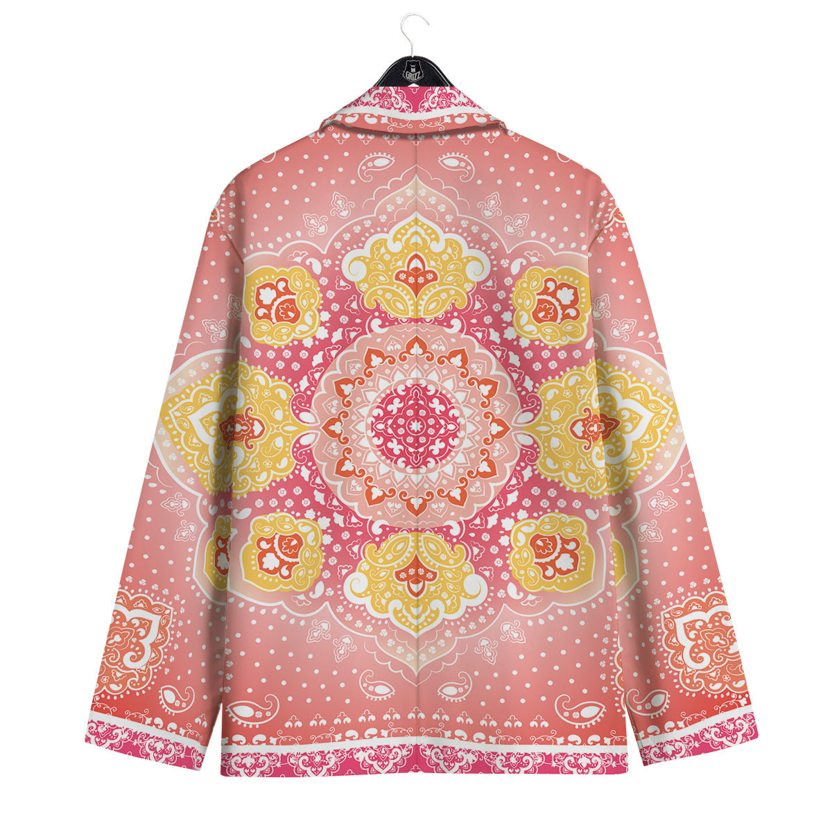 Indian Paisley Bandana Pink Print Men's Sport Coat-grizzshop