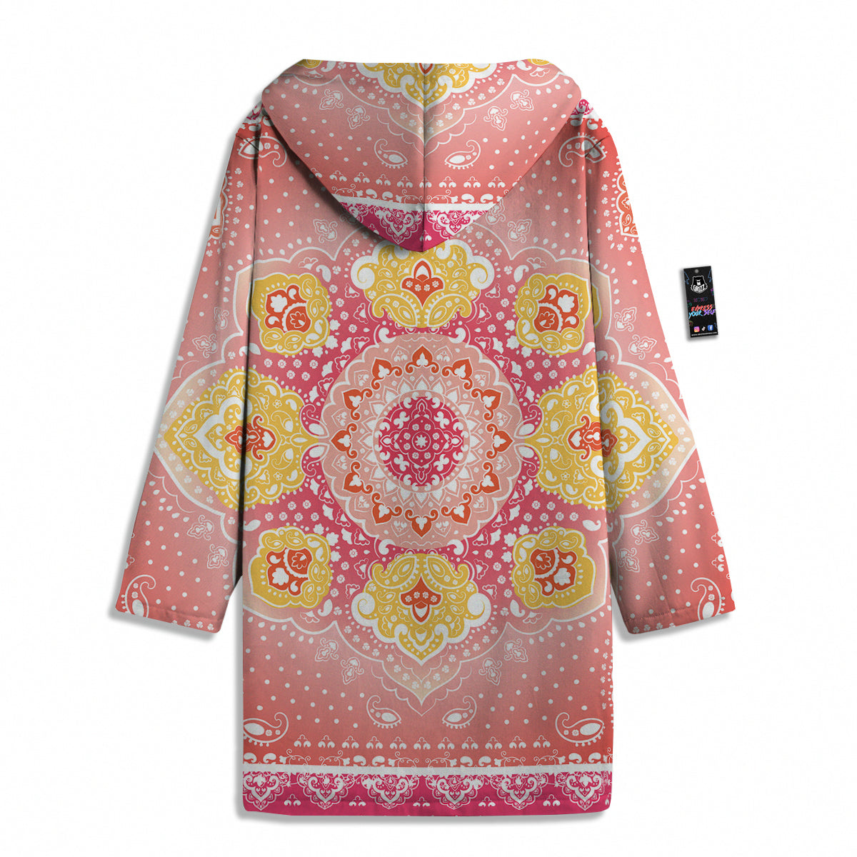 Indian Paisley Bandana Pink Print Men's Windbreaker Jacket-grizzshop
