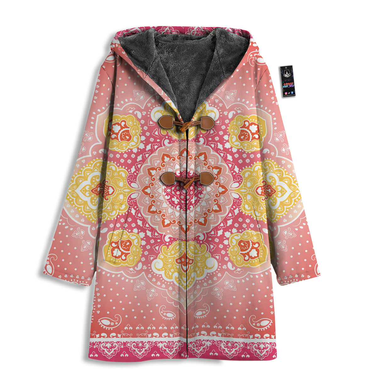 Indian Paisley Bandana Pink Print Men's Windbreaker Jacket-grizzshop