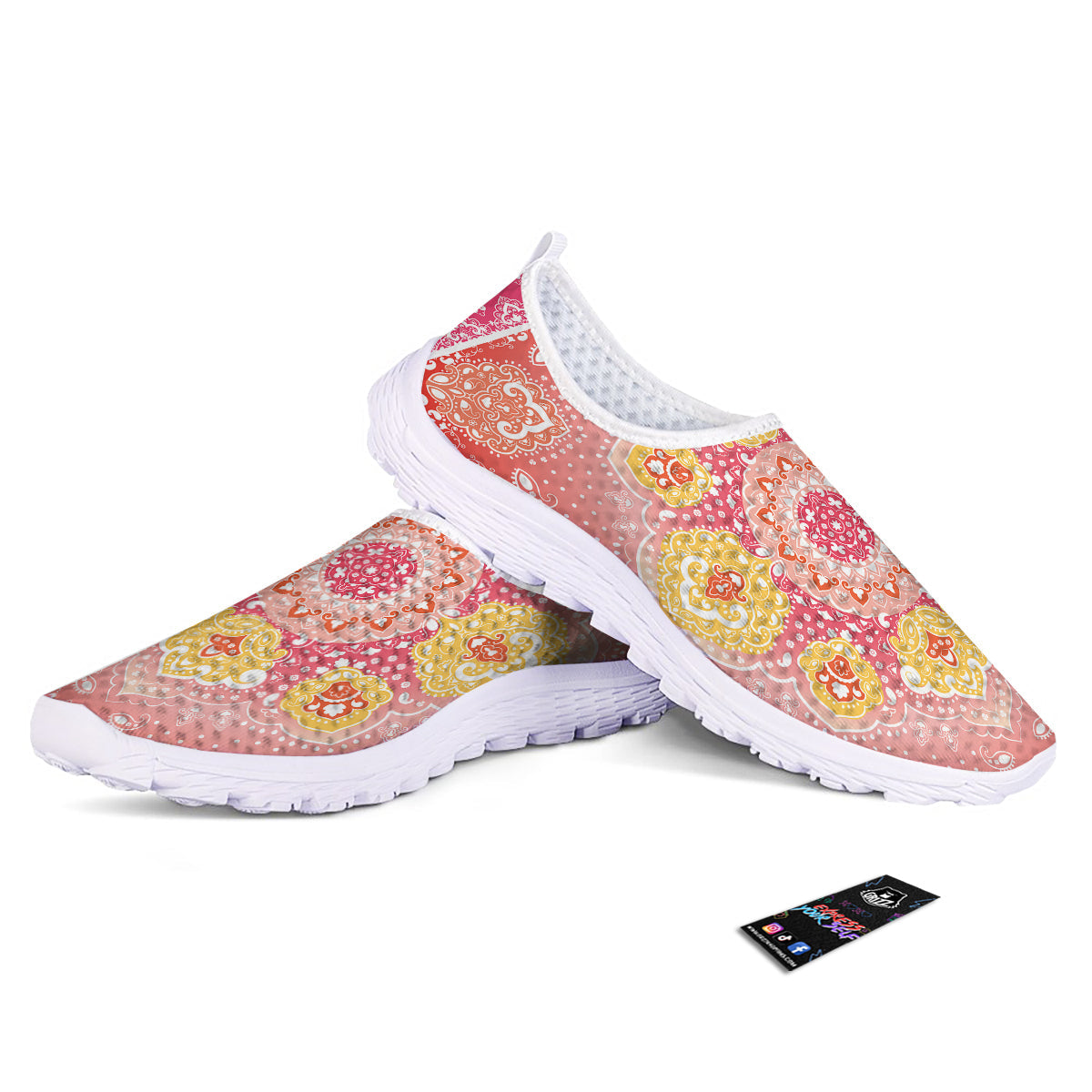 Indian Paisley Bandana Pink Print Nurse Shoes-grizzshop