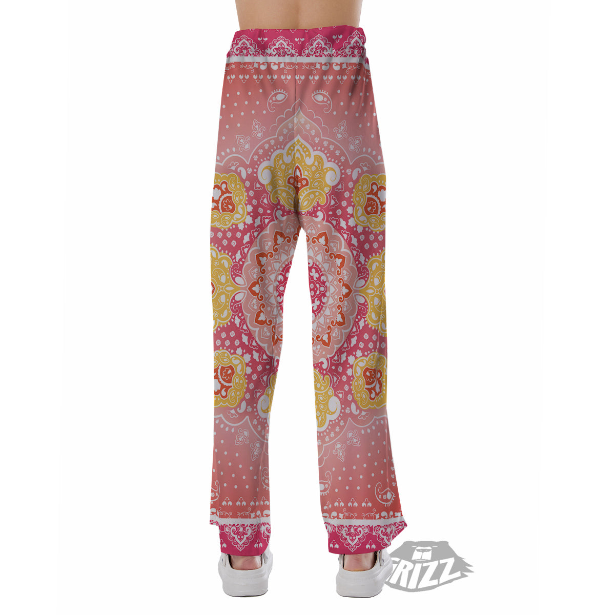 Indian Paisley Bandana Pink Print Pajama Pants-grizzshop