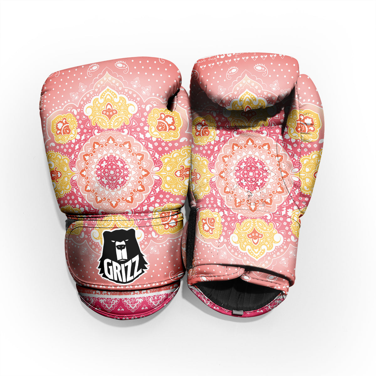 Indian Paisley Bandana Pink Print Pro Boxing Glove