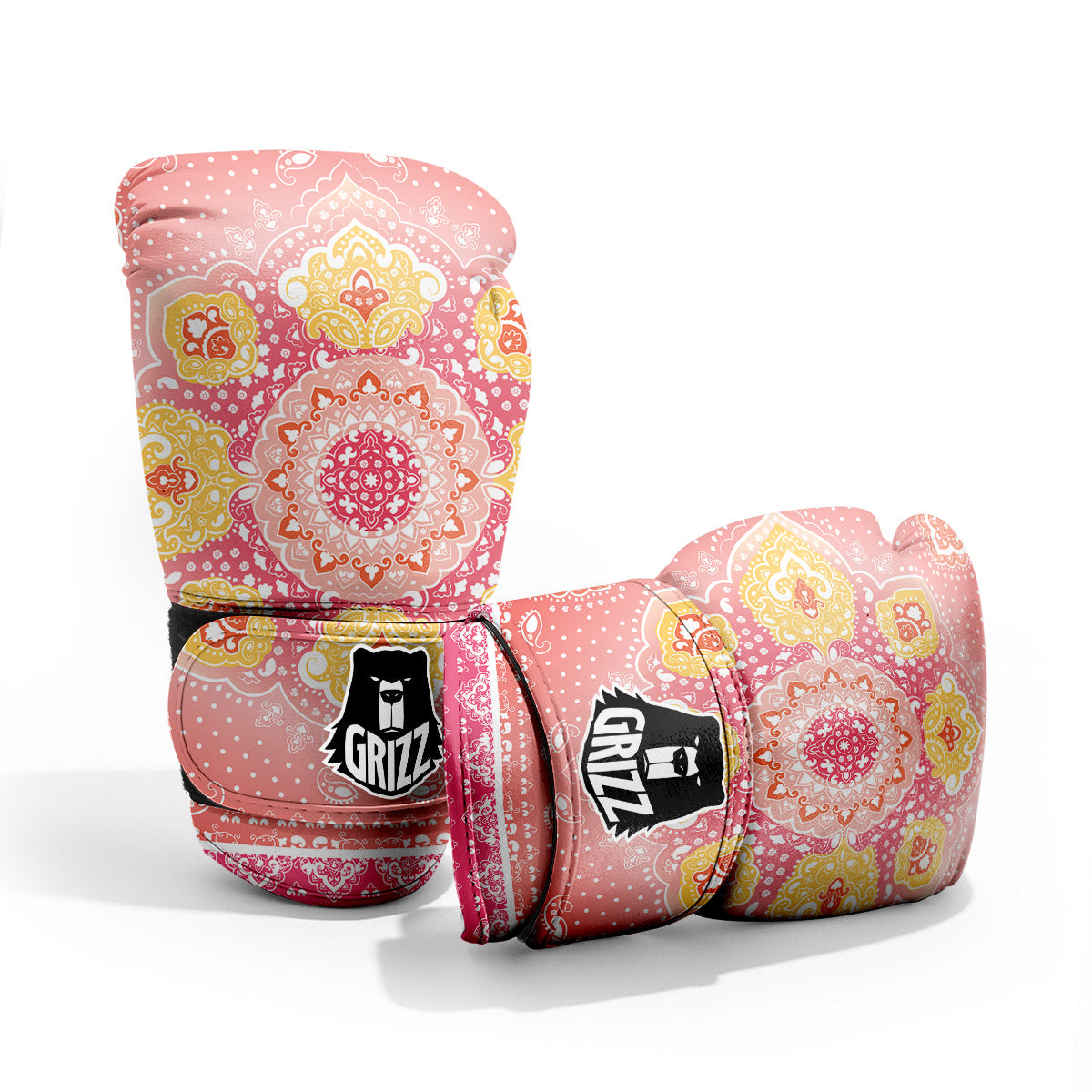 Indian Paisley Bandana Pink Print Pro Boxing Glove