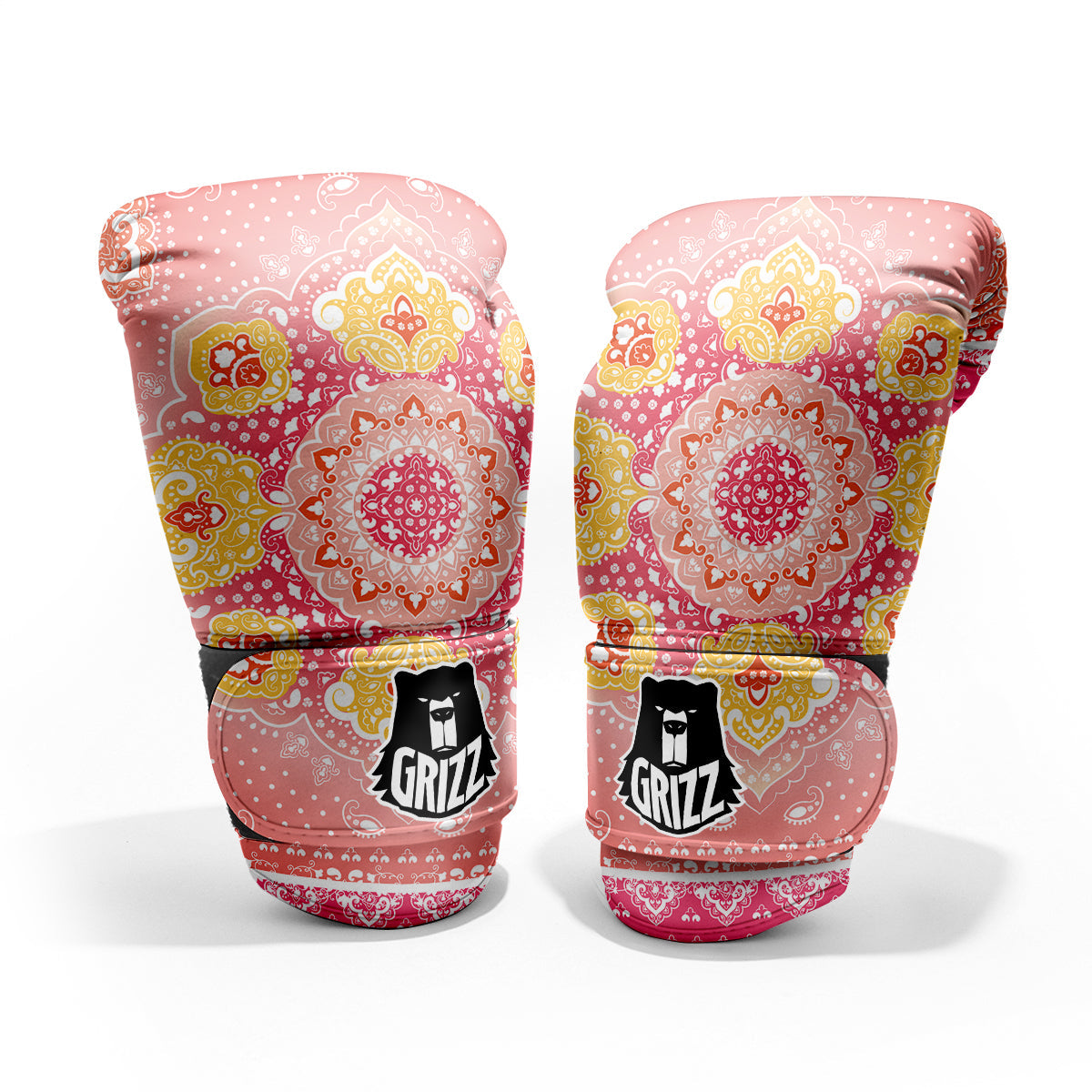 Indian Paisley Bandana Pink Print Pro Boxing Glove