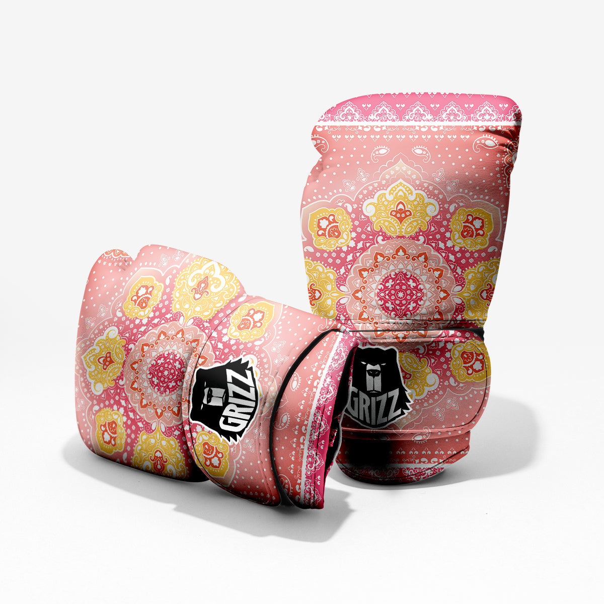 Indian Paisley Bandana Pink Print Pro Boxing Glove