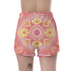 Indian Paisley Bandana Pink Print Women's Shorts-grizzshop