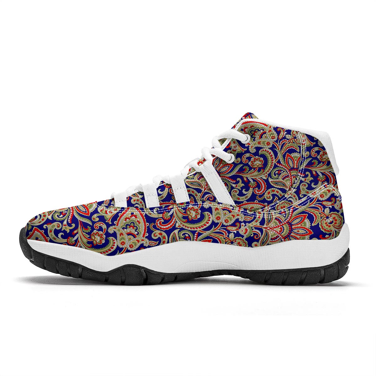 Indian Paisley White Bball Shoes-grizzshop