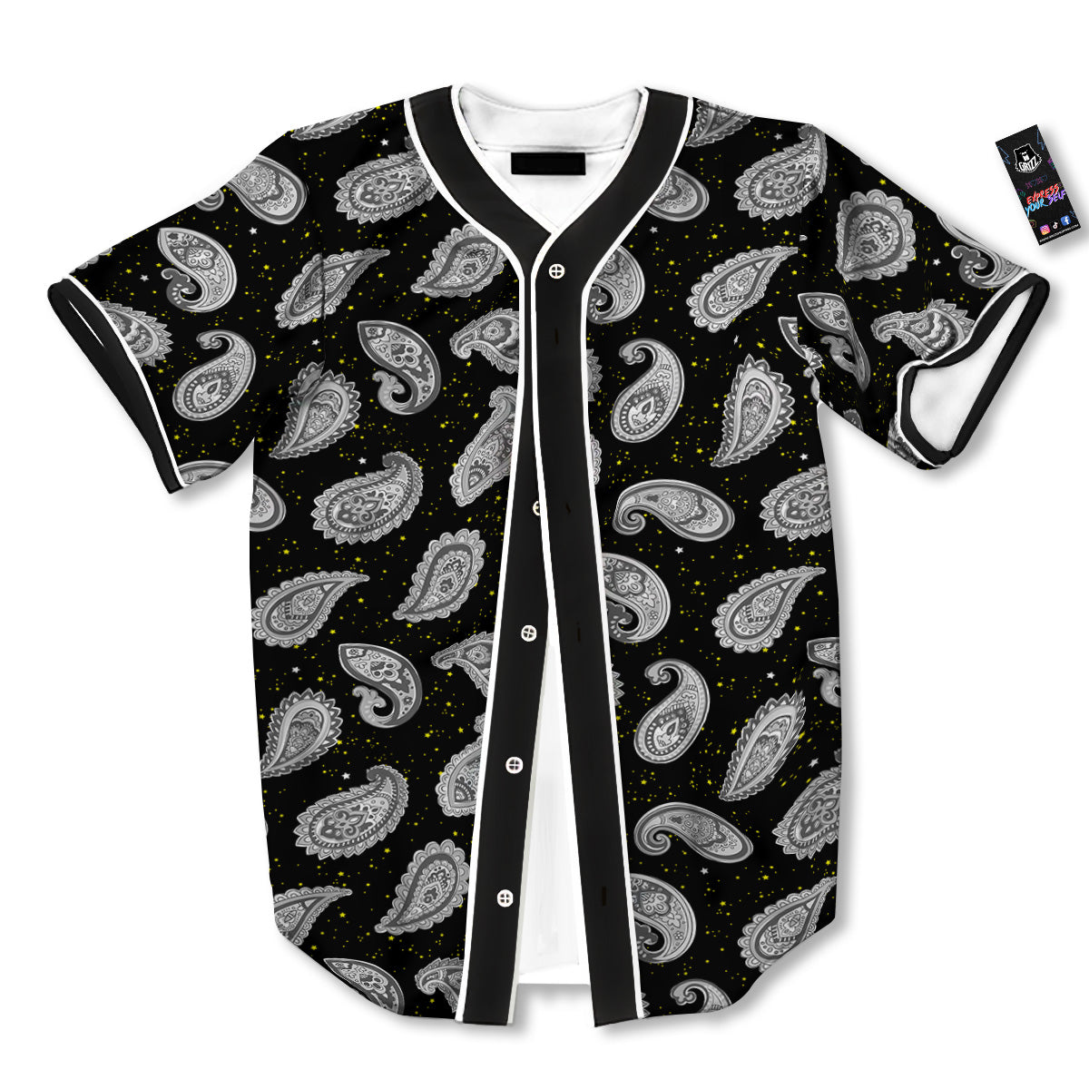 Indian Rug Tribal And Yellow Star Print Pattern Baseball Jersey-grizzshop