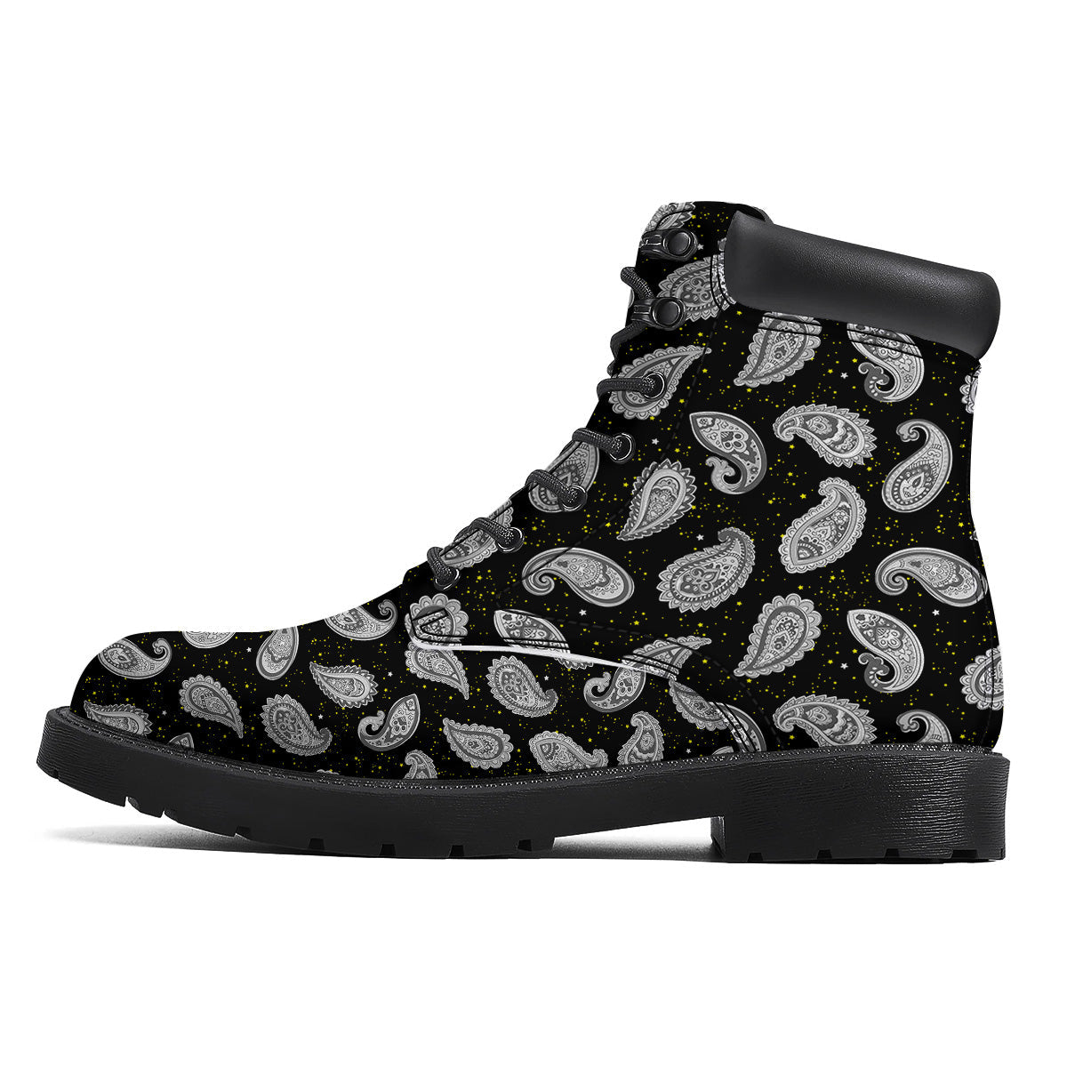 Indian Rug Tribal And Yellow Star Print Pattern Boots-grizzshop