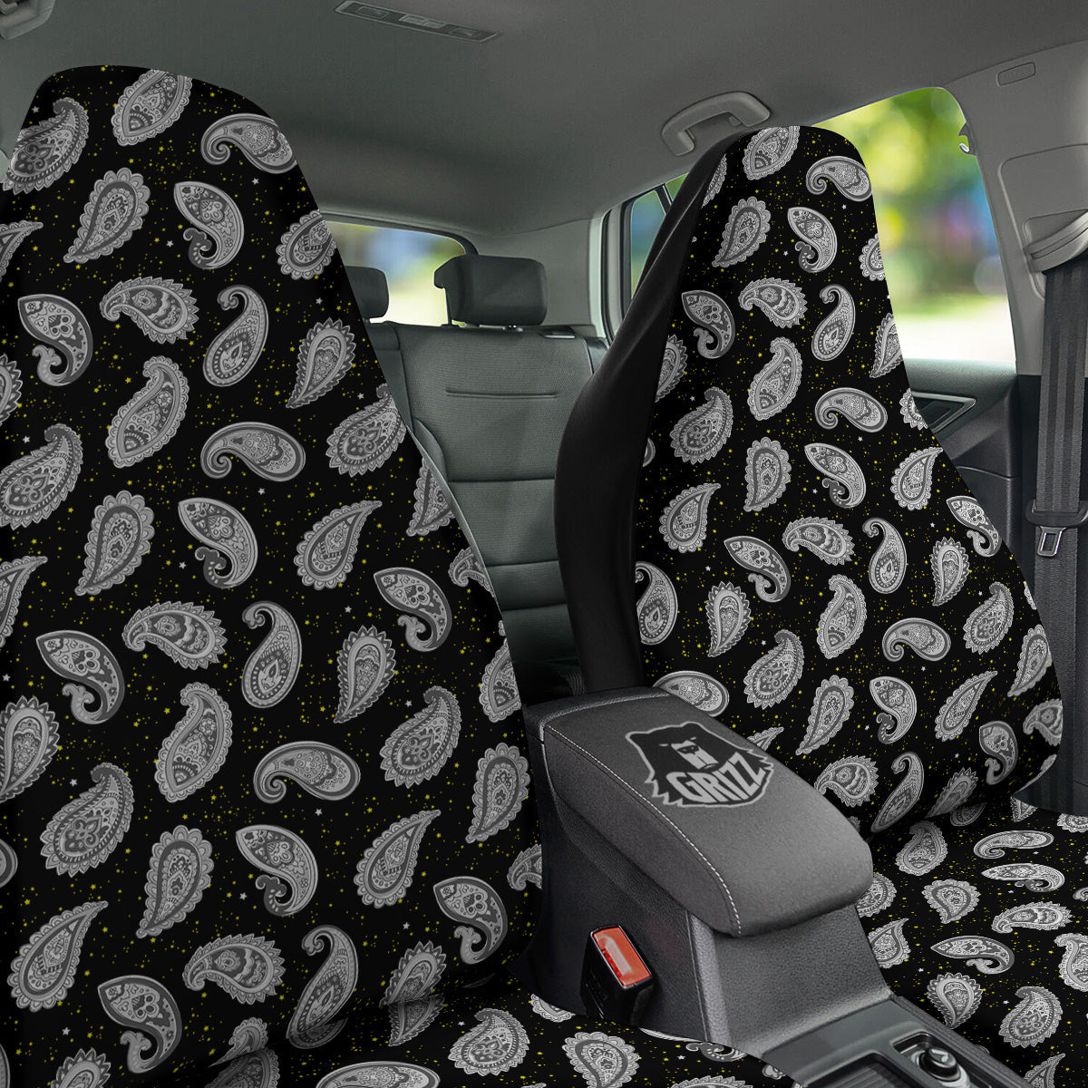 Indian Rug Tribal And Yellow Star Print Pattern Car Seat Covers-grizzshop