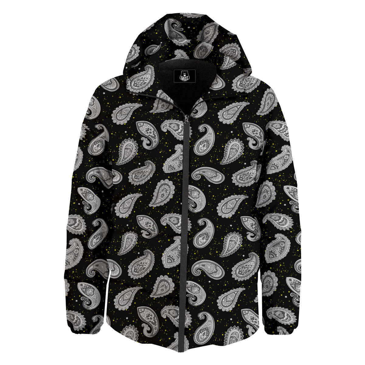 Indian Rug Tribal And Yellow Star Print Pattern Down Jacket-grizzshop