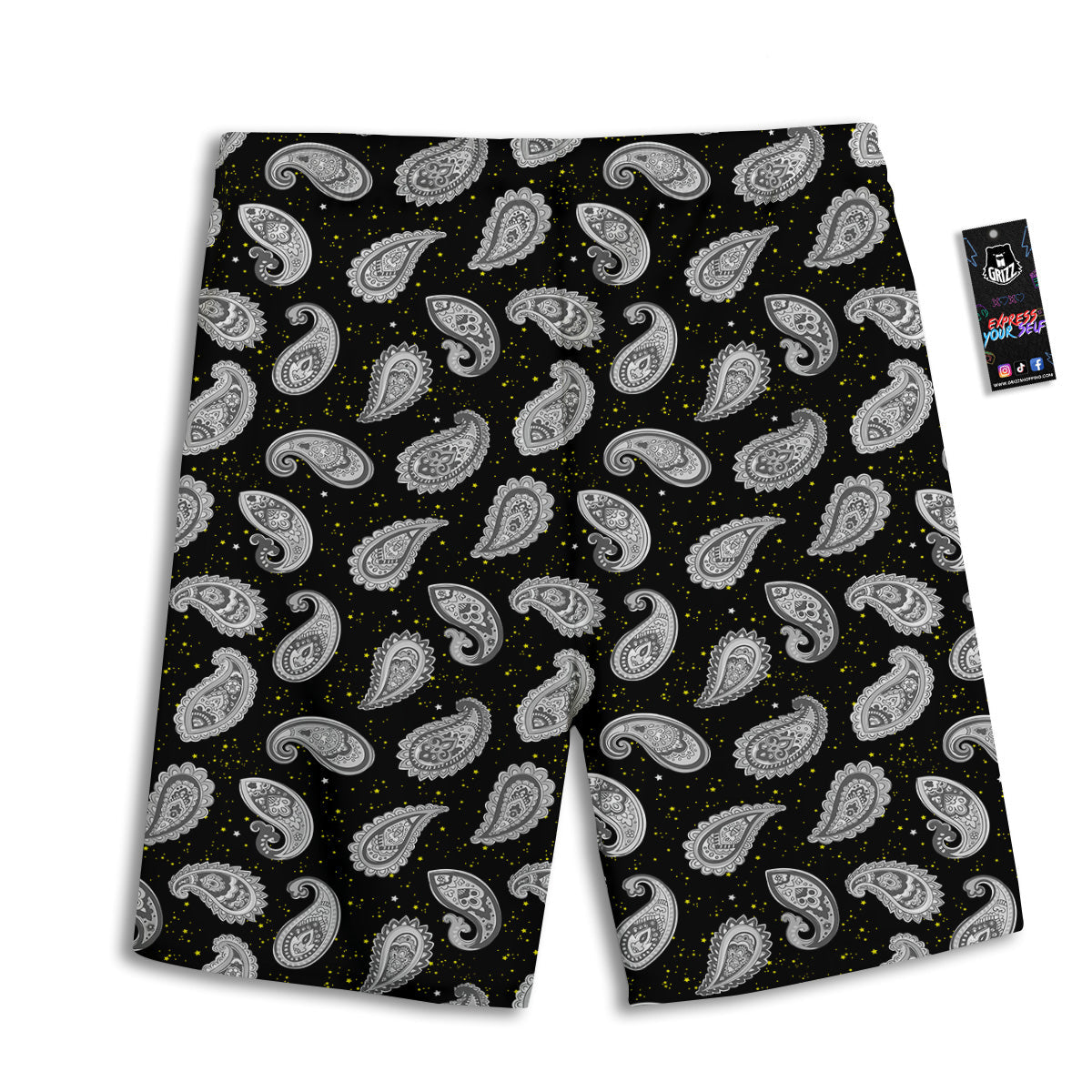 Indian Rug Tribal And Yellow Star Print Pattern Men's Athletic Shorts