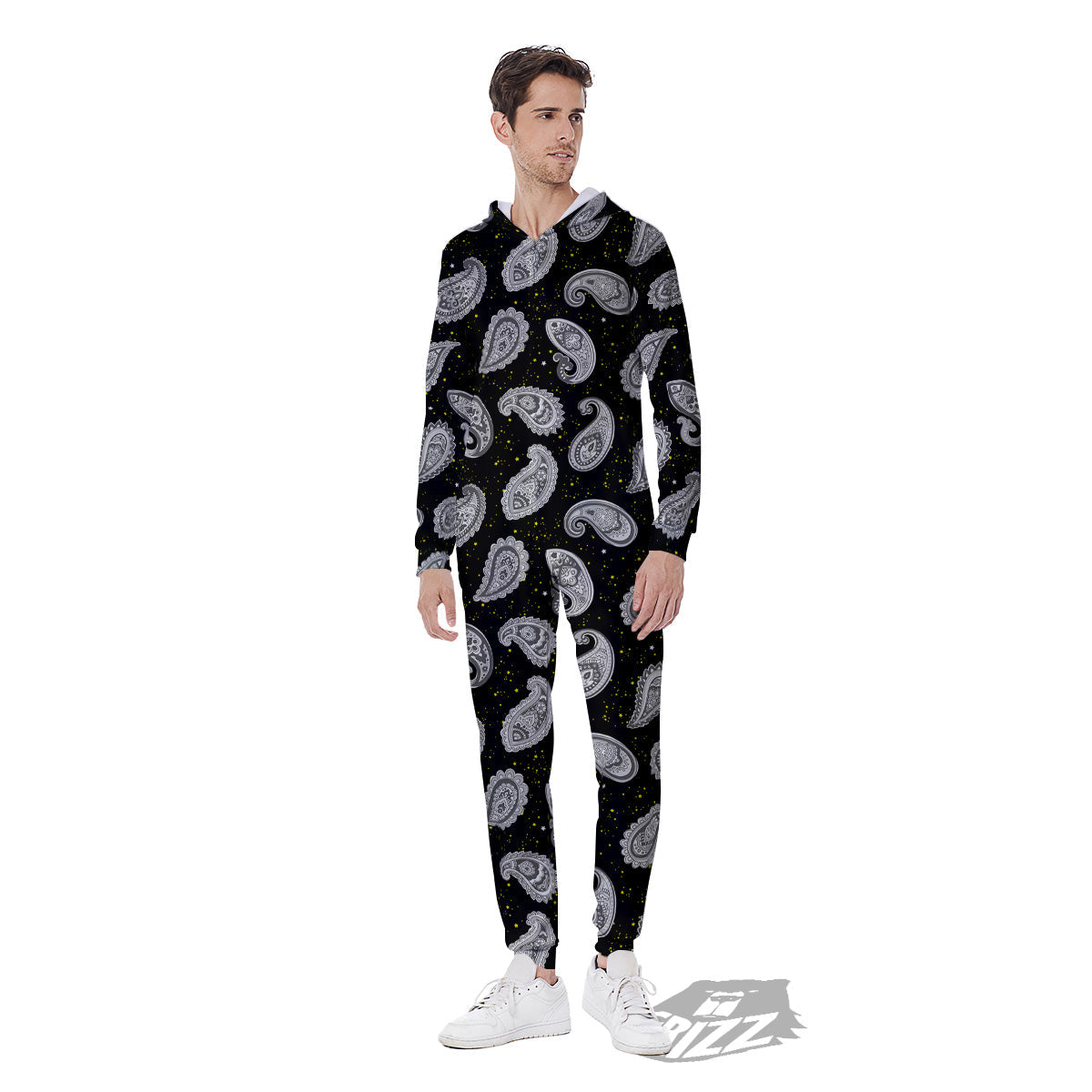Indian Rug Tribal And Yellow Star Print Pattern Men's Jumpsuit-grizzshop