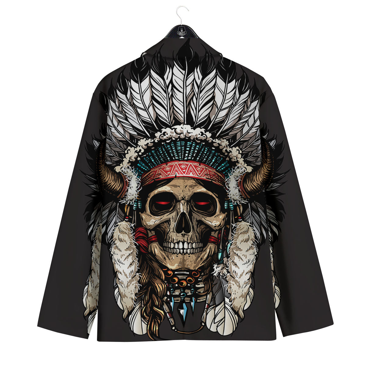 Indian Skull Native American Print Men's Sport Coat-grizzshop