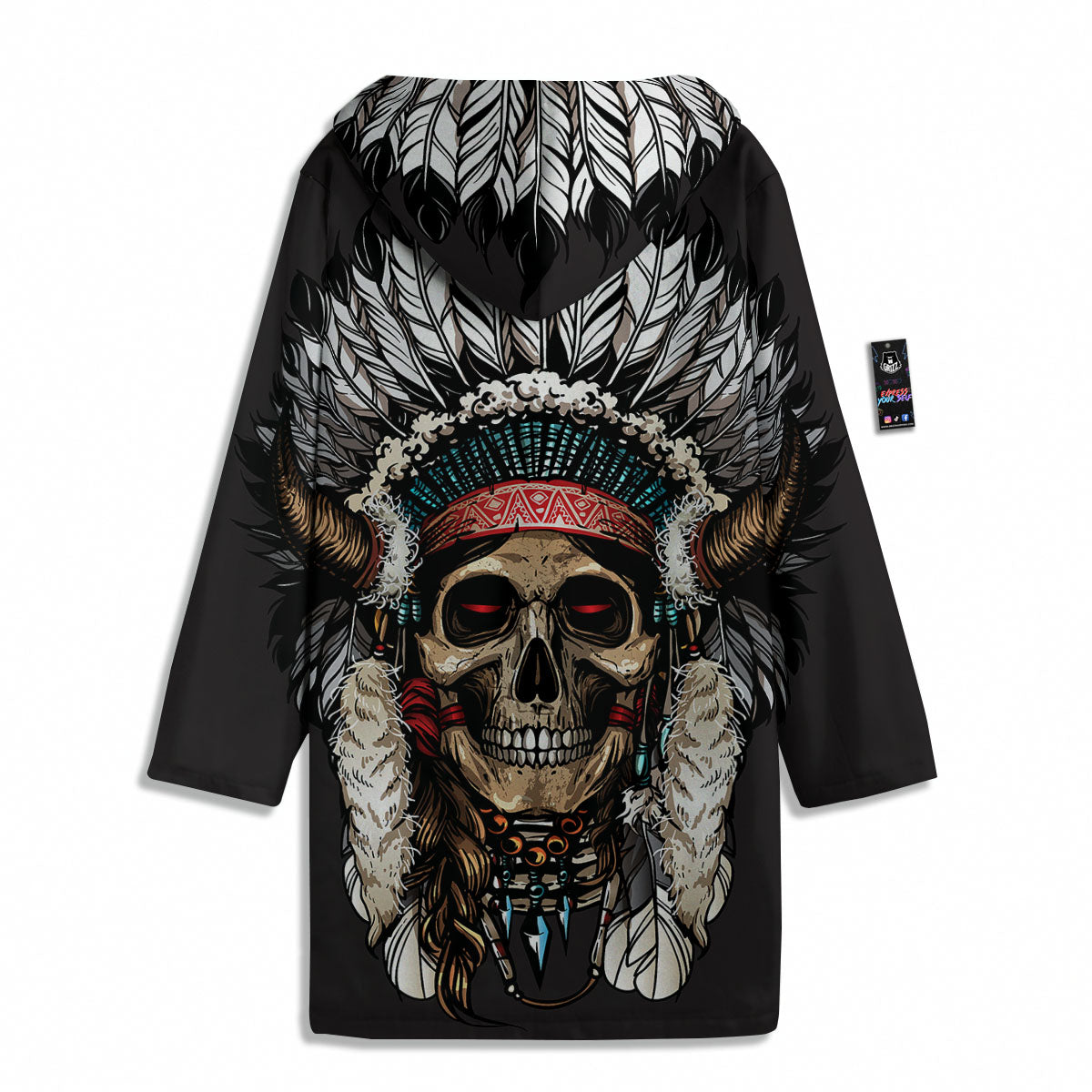 Indian Skull Native American Print Men's Windbreaker Jacket-grizzshop