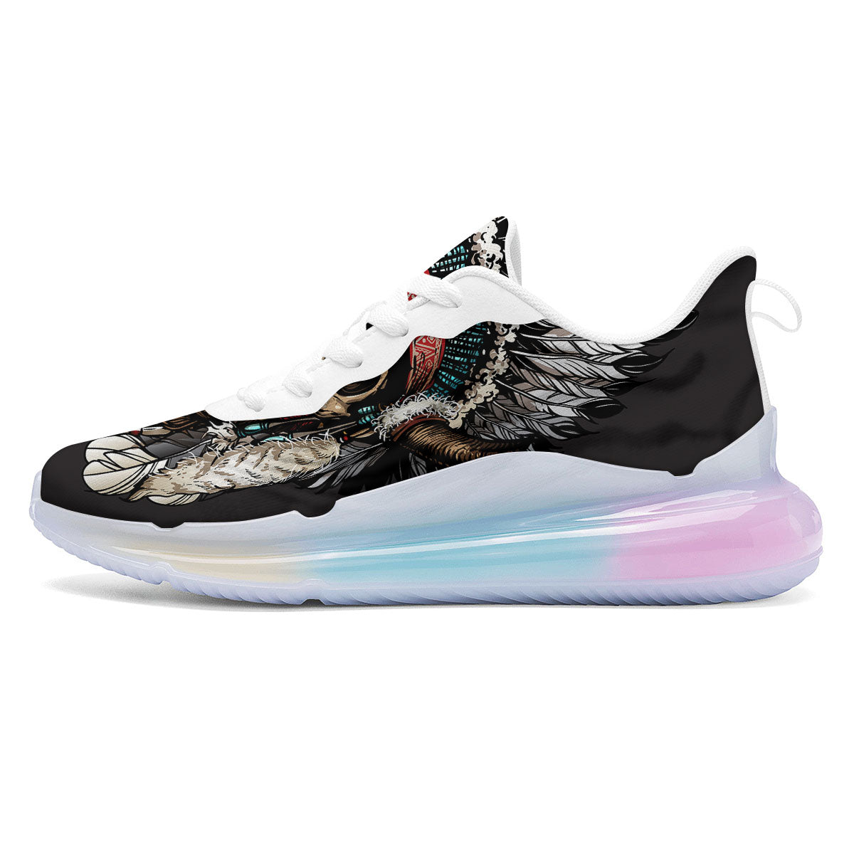 Indian Skull Native American Print Running Sneakers-grizzshop