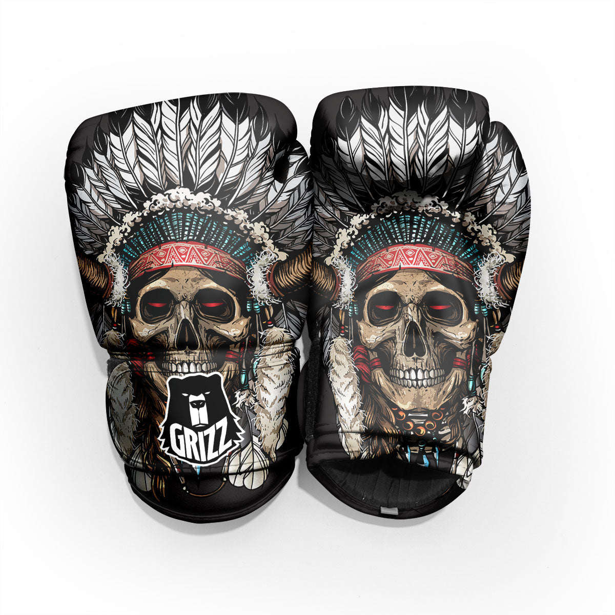 Indian Skull Native American Print Pro Boxing Glove