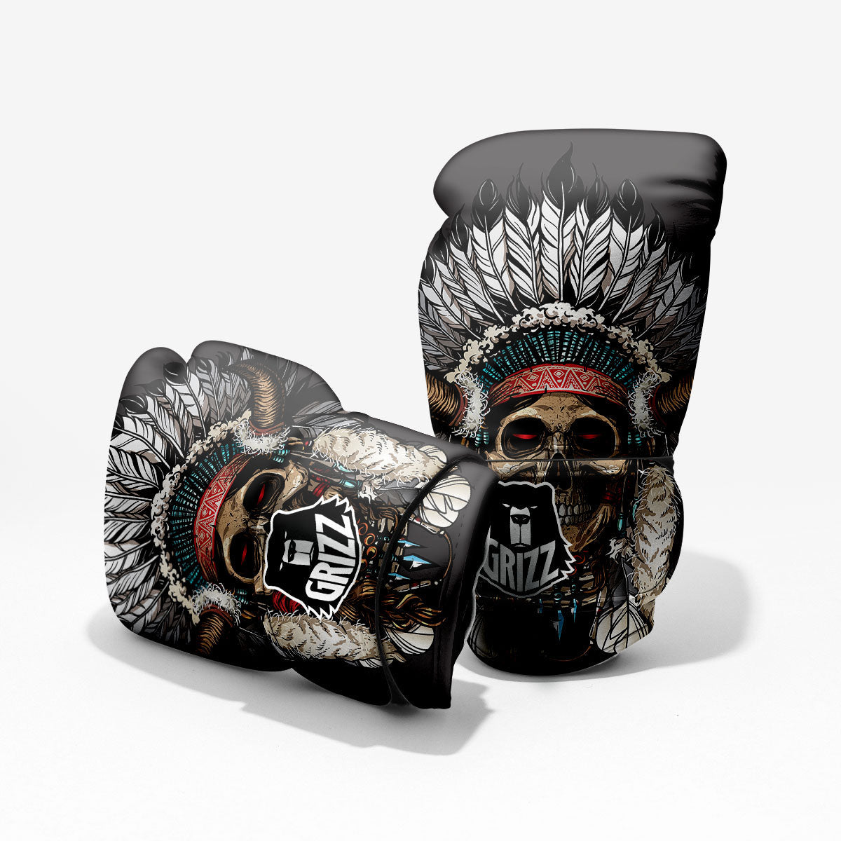 Indian Skull Native American Print Pro Boxing Glove