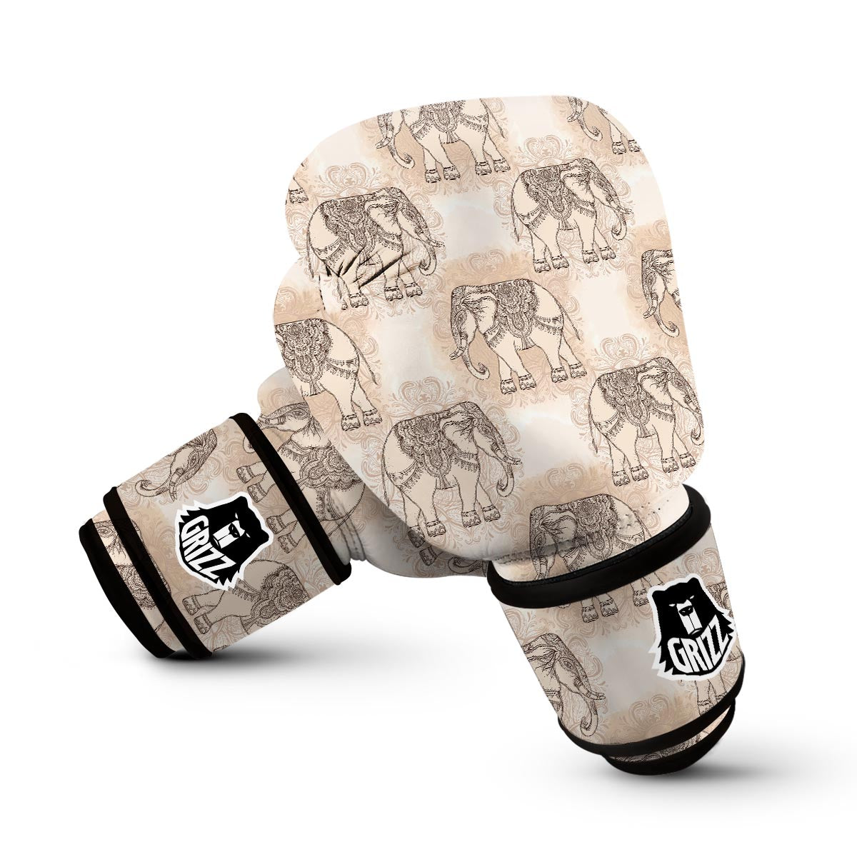 Indian Tribal Elephant Print Boxing Gloves-grizzshop