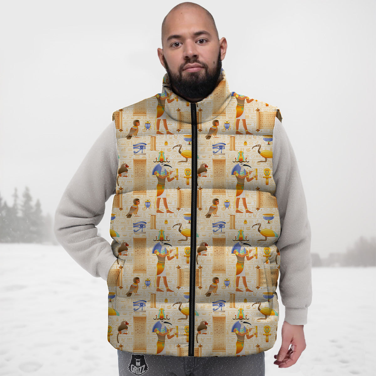 Indian Tribal Elephant Print Down Vest