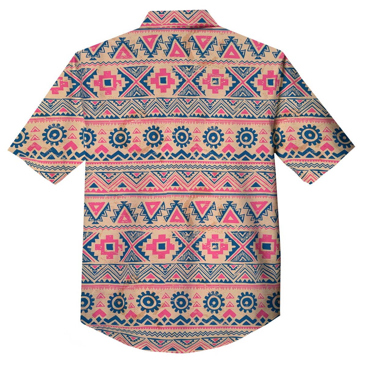 Indian Tribal Native Print Pattern Button Up Shirt-grizzshop