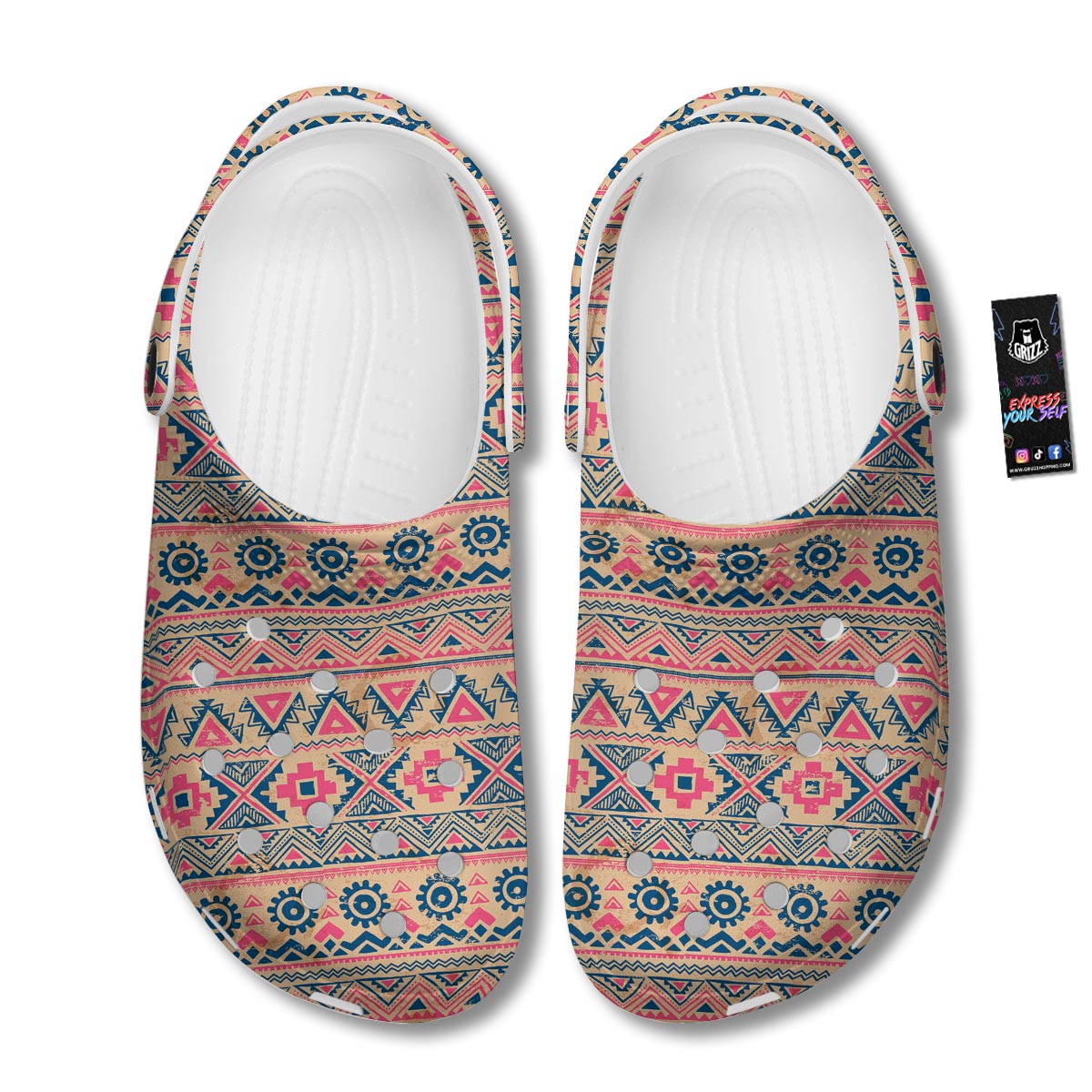 Indian Tribal Native Print Pattern Clog-grizzshop