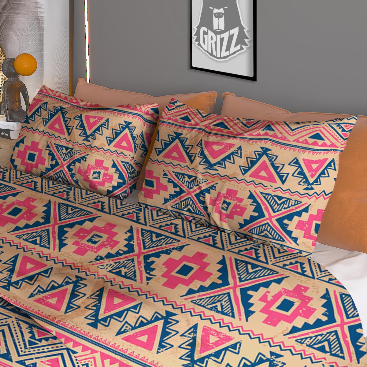 Indian Tribal Native Print Pattern Duvet Cover Bedding Set