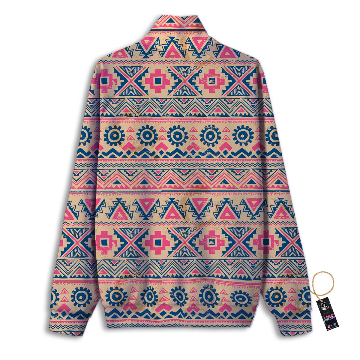 Indian Tribal Native Print Pattern Track Jacket-grizzshop