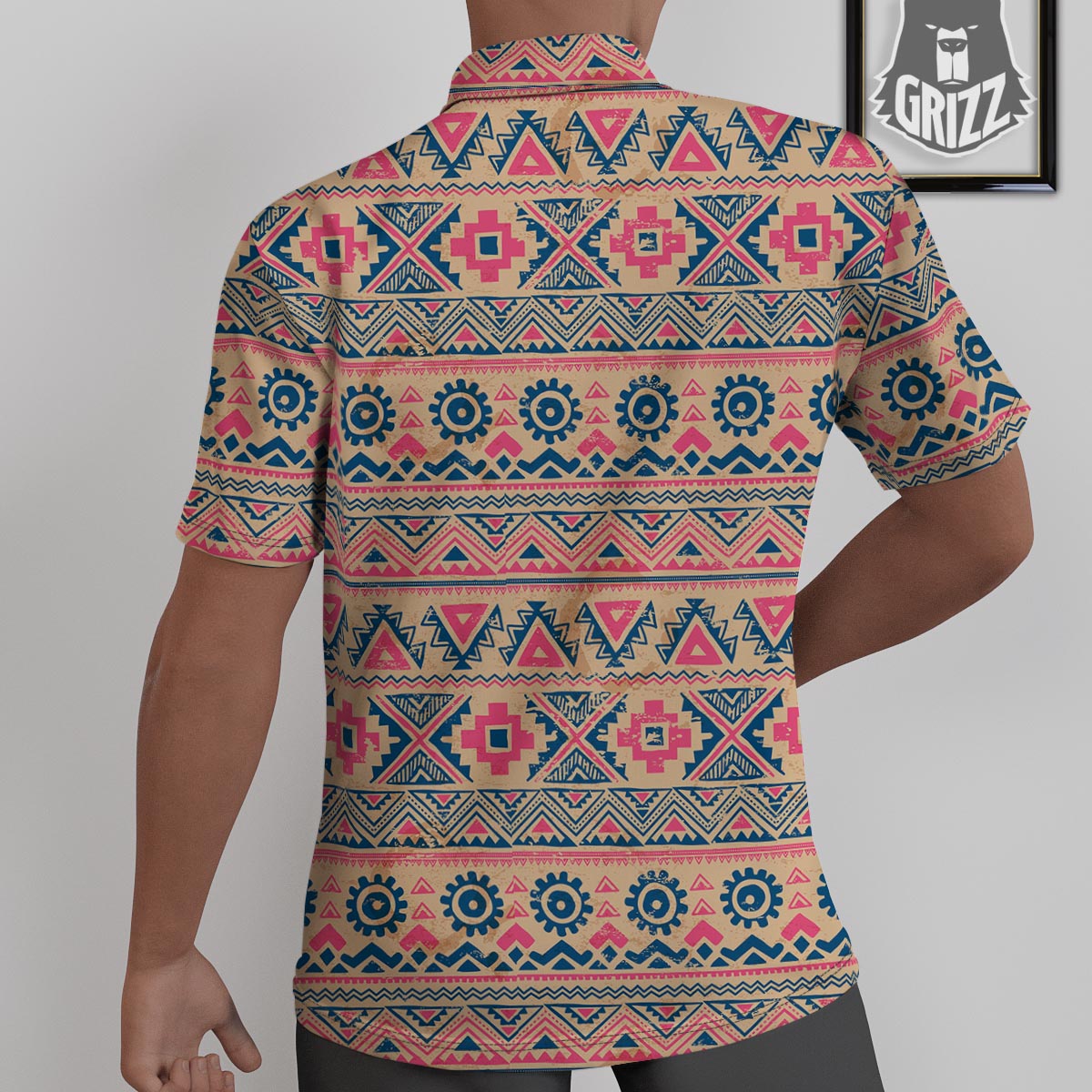 Indian Tribal Native Print Pattern Untucked Shirts-grizzshop