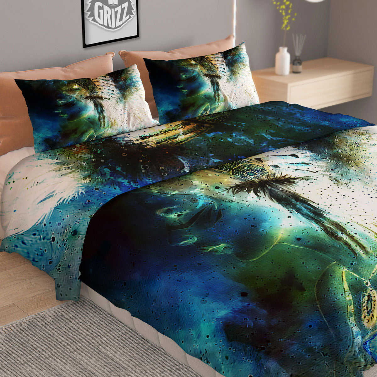 Indian Woman Galaxy Native Duvet Cover Bedding Set